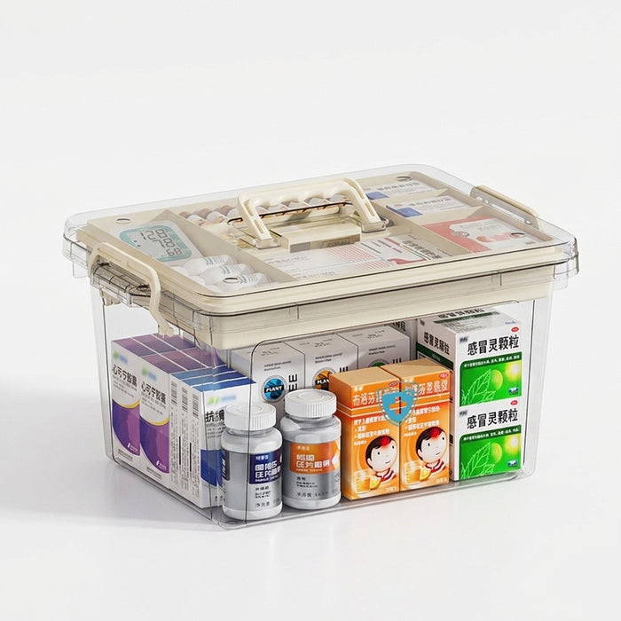 Transparent Medical Storage Box — Foldable, Large-Capacity Medicine Cabinet