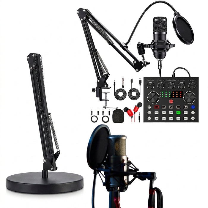 BM-800 Podcast Bundle with V8 Sound Card — Condenser Mic Kit for Podcasting, Streaming & Recording