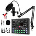 V8S Live Sound Card Podcast Bundle with Condenser Microphone and Boom Arm