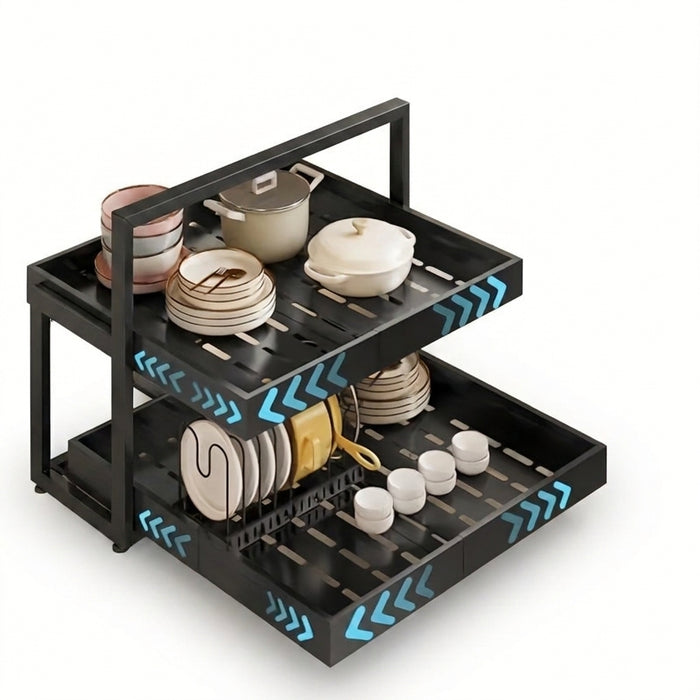 Pull-Out Cabinet Organiser (Expandable 18.5\"-23.5\") — Silent 3-Rail Slide