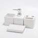 Ceramic 4-Piece Bathroom Organiser Set — Soap Dispenser, Lotion Bottle, Toothbrush Cup & Soap Dish