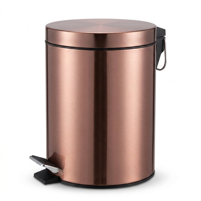 Modern 5L Stainless Steel Foot Pedal Bin — Champagne Gold
