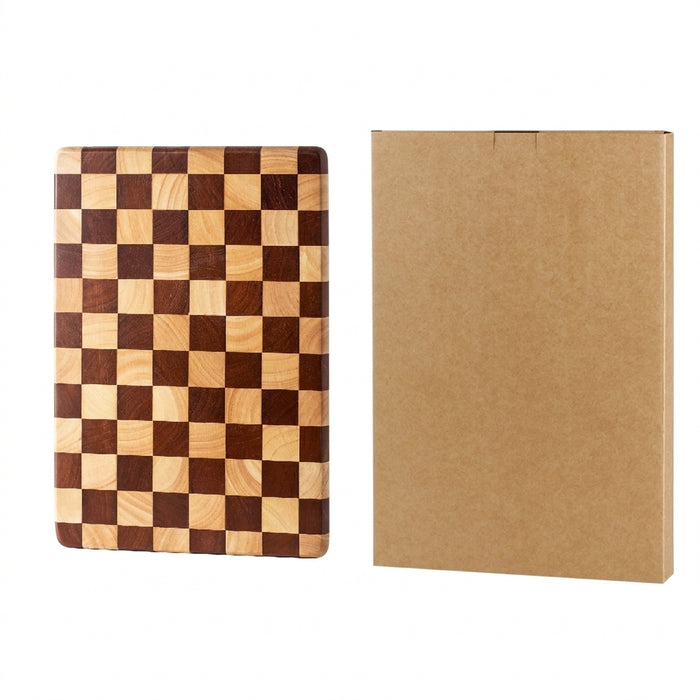 End-grain Rubber Wood Chopping & Serving Board (Flippable) — JT549