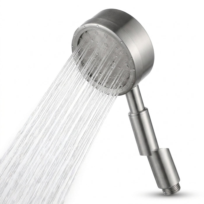 3-Piece Boosted 5-Speed Handheld Shower Set — Large Water Outlet, Chrome-Plated
