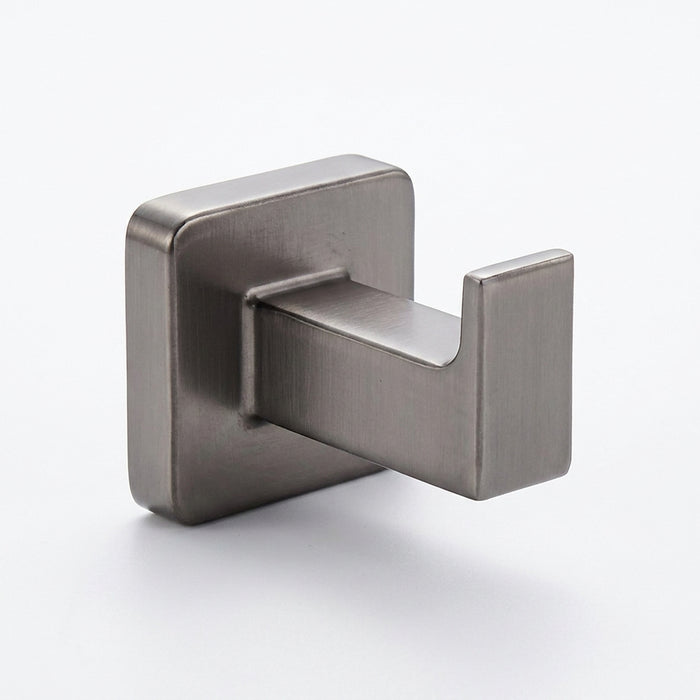 Gun Grey Bathroom Hardware Set — Towel Bar, Paper Holder, Ring & Hook