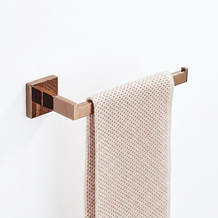 Rose Gold Bathroom Hardware Set — Stainless Steel Towel Rail, Toilet Paper Holder & Hook