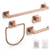 Rose Gold Bathroom Hardware Set — Stainless Steel Towel Rail, Toilet Paper Holder & Hook