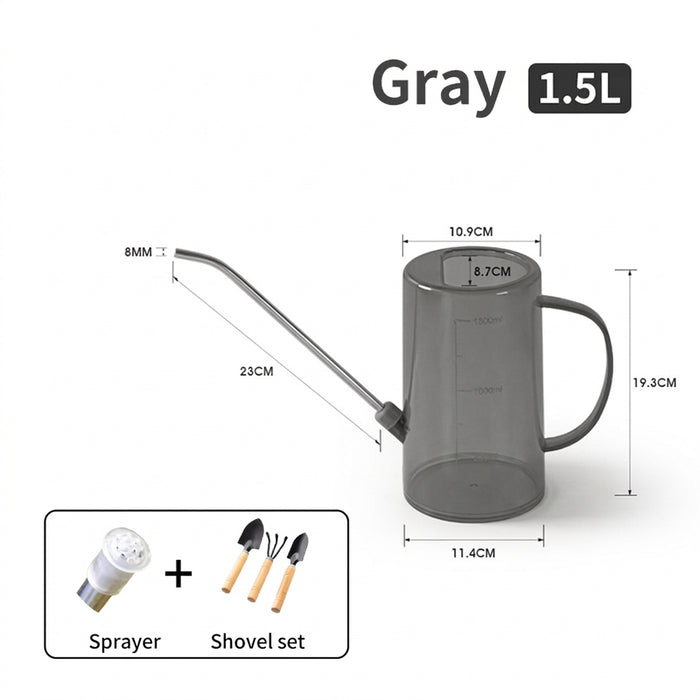 1 L / 1.5 L Long-Spout Watering Can with 3-Piece Shovel Set for Indoor & Outdoor Plants