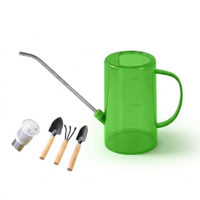 1 L / 1.5 L Long-Spout Watering Can with 3-Piece Shovel Set for Indoor & Outdoor Plants