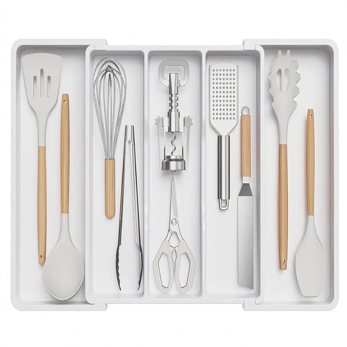 Expandable Utensil Tray — Adjustable Cutlery Organiser for Kitchen Drawers