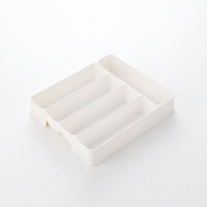 4 or 5-Compartment Cutlery Drawer Organiser – PP Tray, Easy Clean (White)