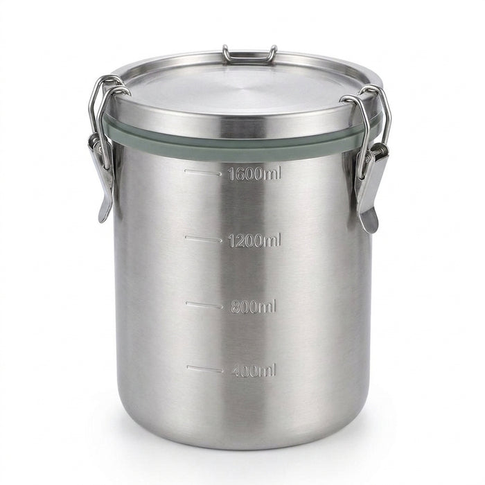 304 Stainless Steel Airtight Food Storage Container with Measurement Scale — 520/1000/1600/2500ml