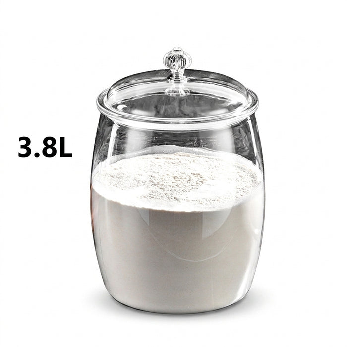 Airtight Clear Plastic Food Canister – 2.2 / 3.8 / 6.5L Flour, Cookie & Candy Jar with Lid