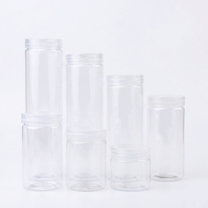 30 Clear Food-Grade PET Storage Jars with Lids – Assorted Sizes