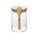 Airtight Glass Jars with Bamboo Lids & Spoons — 18oz (>501ml) — Pack of 1/2/3/4 — Transparent Food Storage for Spices, Beans & Tea