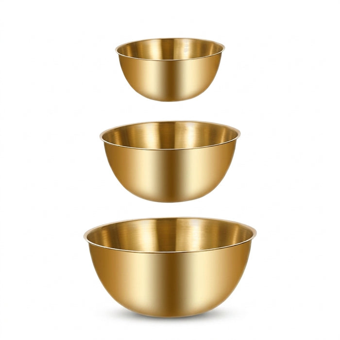 3-piece Stainless Steel Mixing Bowl Set with Measurement Marks