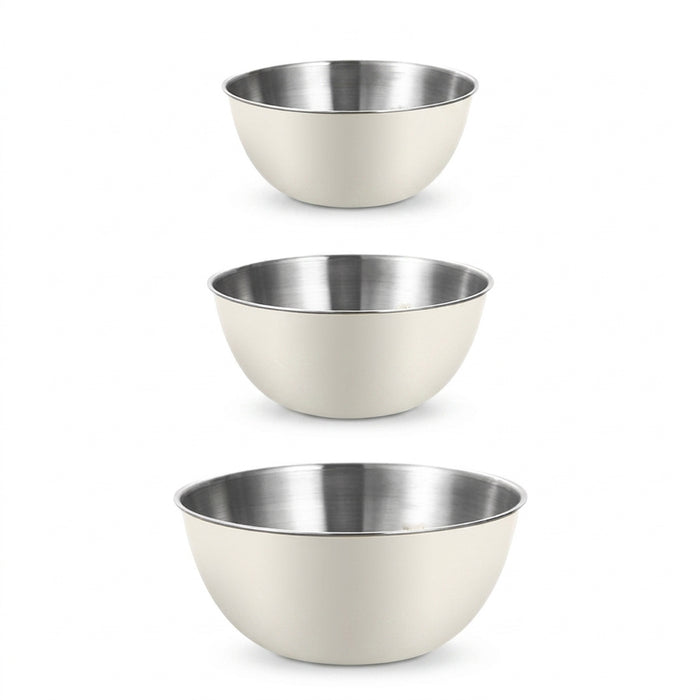 3-piece Stainless Steel Mixing Bowl Set with Measurement Marks