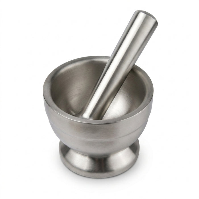 Stainless Steel Mortar and Pestle Set — Garlic & Spice Grinder (2-piece)