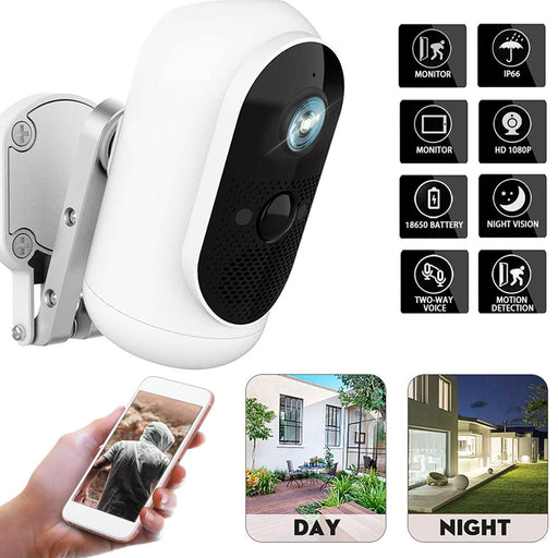 WiFi 1080P HD House Security Camera - Night Vision Wireless Outdoor Camera - Ideal for Home Surveillance & Safety - Shopsta EU