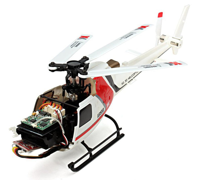 XK K123 AS350 - 6CH Brushless RC Helicopter, 3D6G System, FUTABA S-FHSS Compatible, 4PCS 3.7V 500mAh Lipo Battery - Perfect for Scale Flight Enthusiasts - Shopsta EU